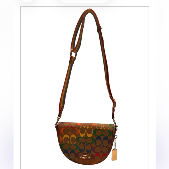 Coach C4098 Signature Canvas Ellen Rainbow Pride Multicolor Crossbody Purse Bag - Picture 2 of 13